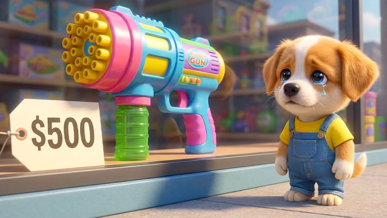 Baby Puppy Had No Money for a Bubble Blaster 🫧🐶 | What He Did with Mom Will Melt Your Heart 💖