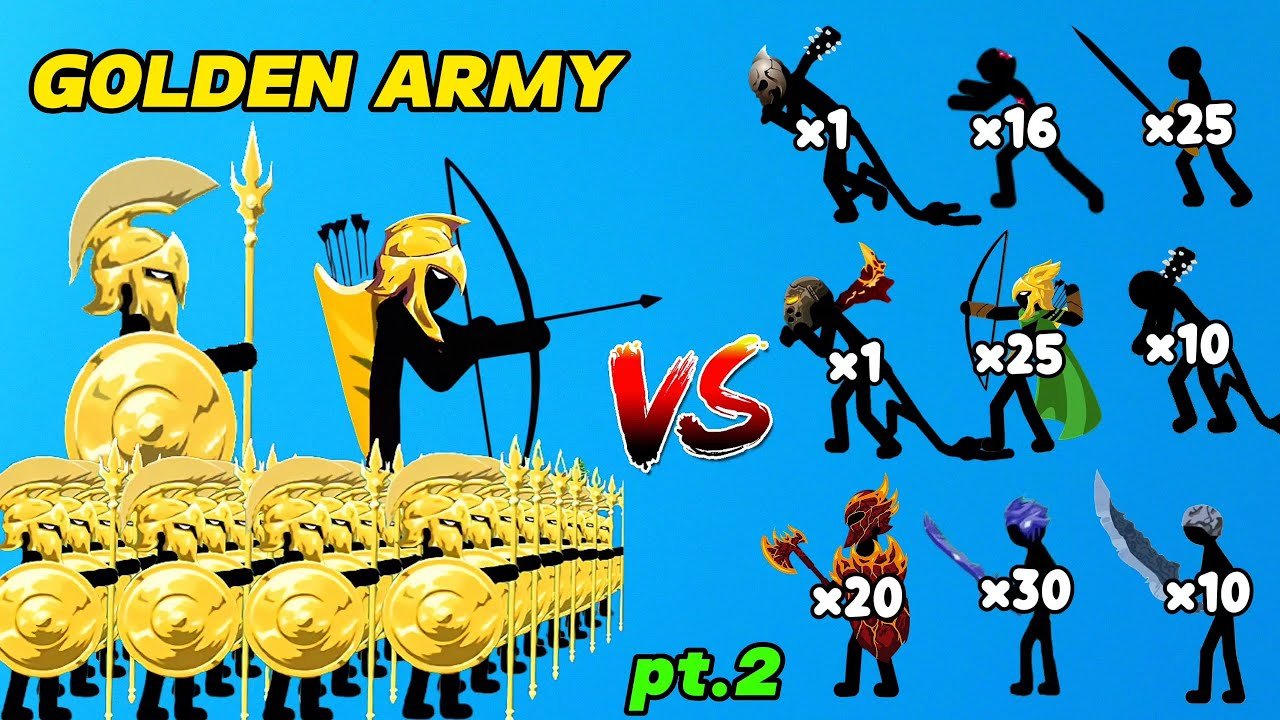 Golden Army vs Pyroblaze, Final Boss & Skeleton Army pt.2 | Stick War legacy