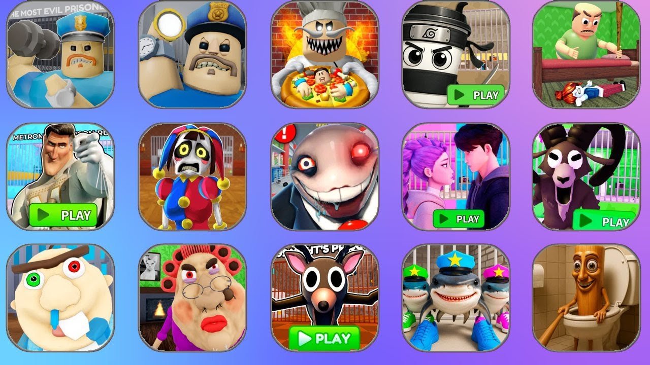 ROBLOX MODE HARD : BARRY'S PRISON RUNOBBY,Papa Pizza's Pizzeria (SCARY OBBY),Mr Yummy's Supermarket