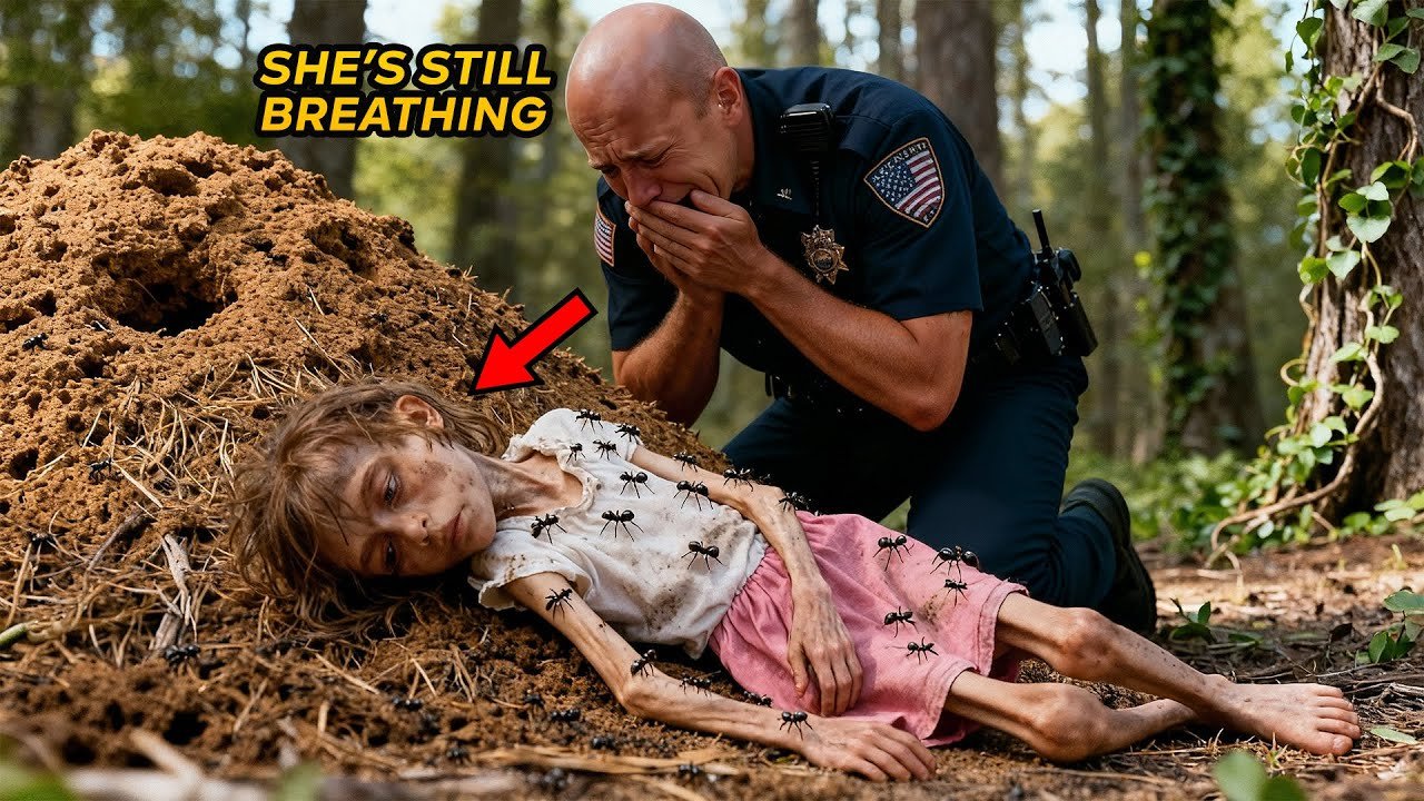 Police officer finds abandoned little girl in ant colony — what he discovers leaves everyone in tear