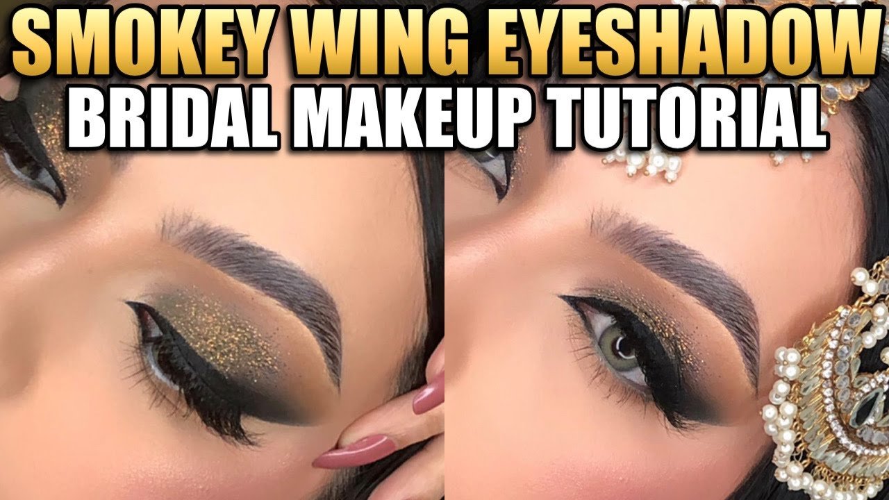 Smokey Wing Eyeshadow With Glitter | Bridal Makeup Tutorial