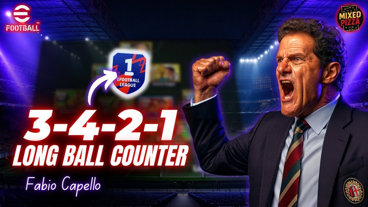 Fabio Capello's 3-4-2-1 Long Ball Counter Tactic In eFootball™2026 | Setup & Gameplay