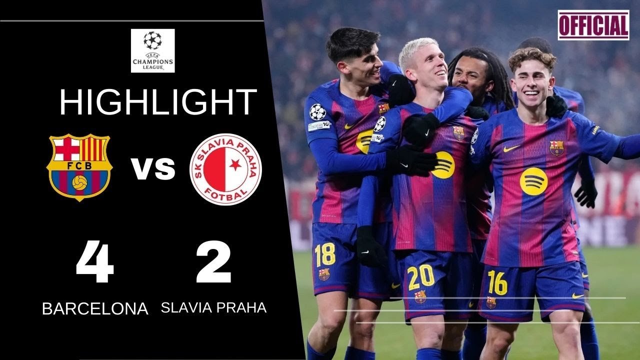 Barça Comeback 4-2 vs Slavia Prague 🔥 | UCL Highlights #shorts #Football