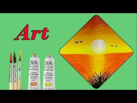 Sunset Painting With Acrylic Colour