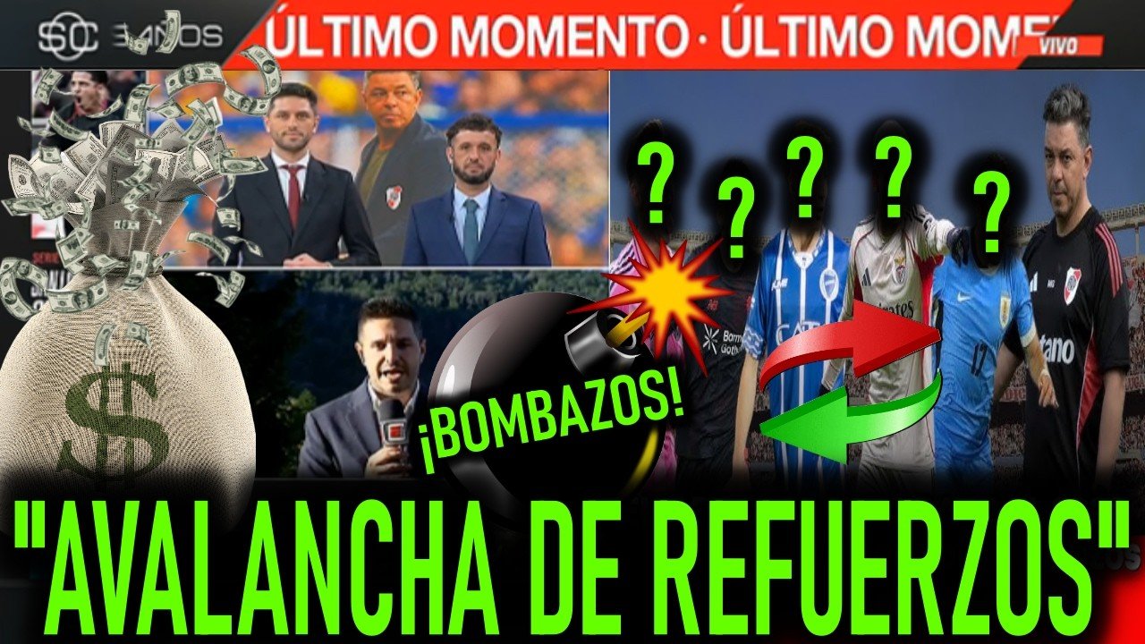 🚨💣✅¡BOMBAZOS en ESPN! "AVALANCHA DE REFUERZOS PARA RIVER" ¡Asi esta EL MERCADO DE PASES de RIVER! 🔥😱