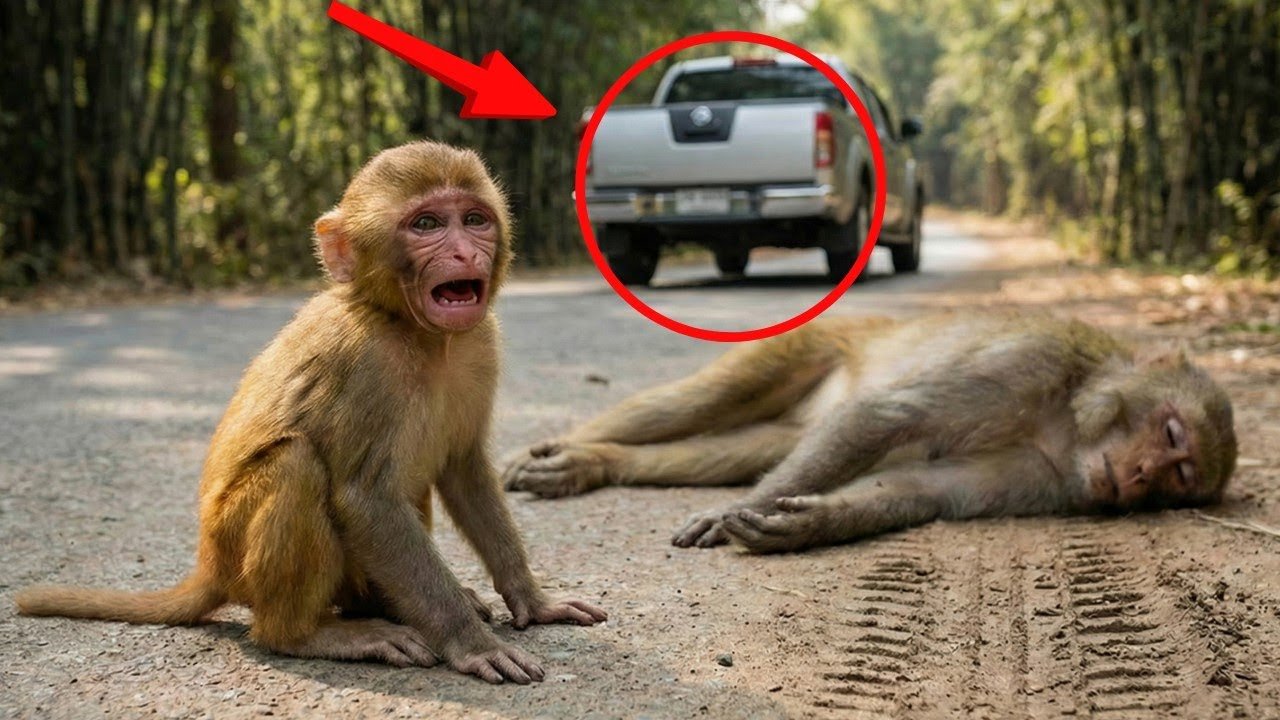 Baby Monkey Saves Mother – A Heartbreaking Rhesus Macaque Rescue Story