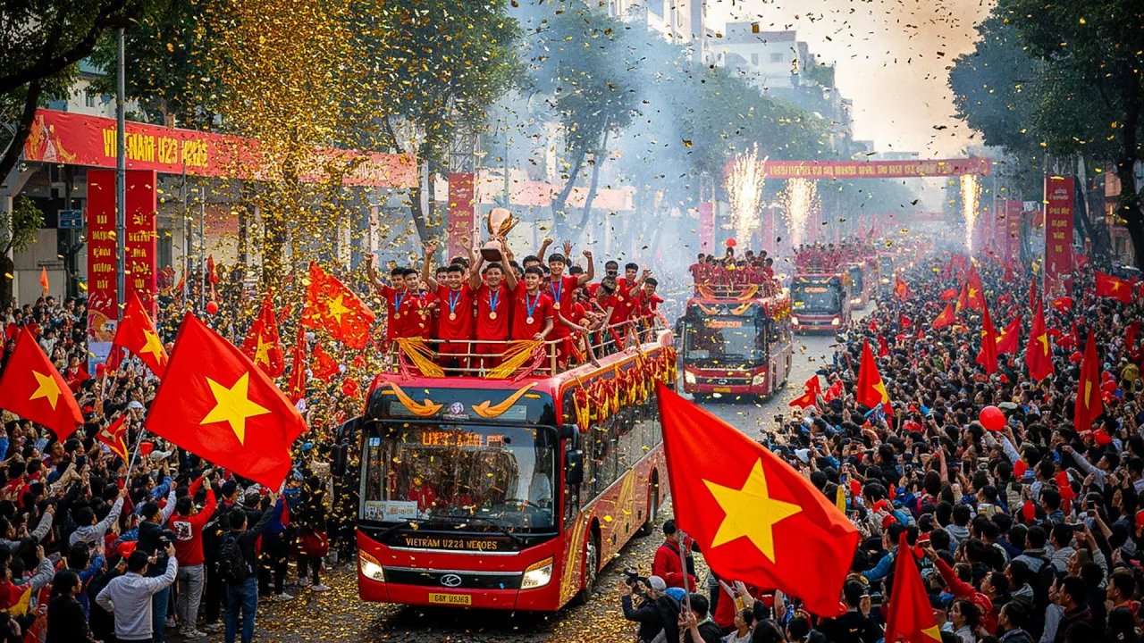 Vietnam U23 Victory Parade 🇻🇳 | worthy Bronze Medal at AFC U23 2026 Championship