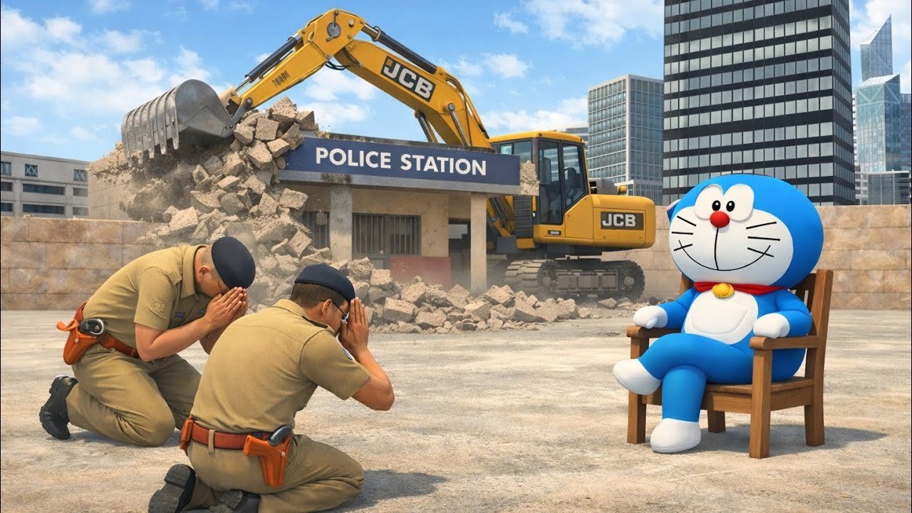 JACK KO POLICE 👮‍♂️ PAKAD KE LE GAYI 😱 AUR Doraemon NE NAYA POLICE STATION TOD DIYA 🚜💥