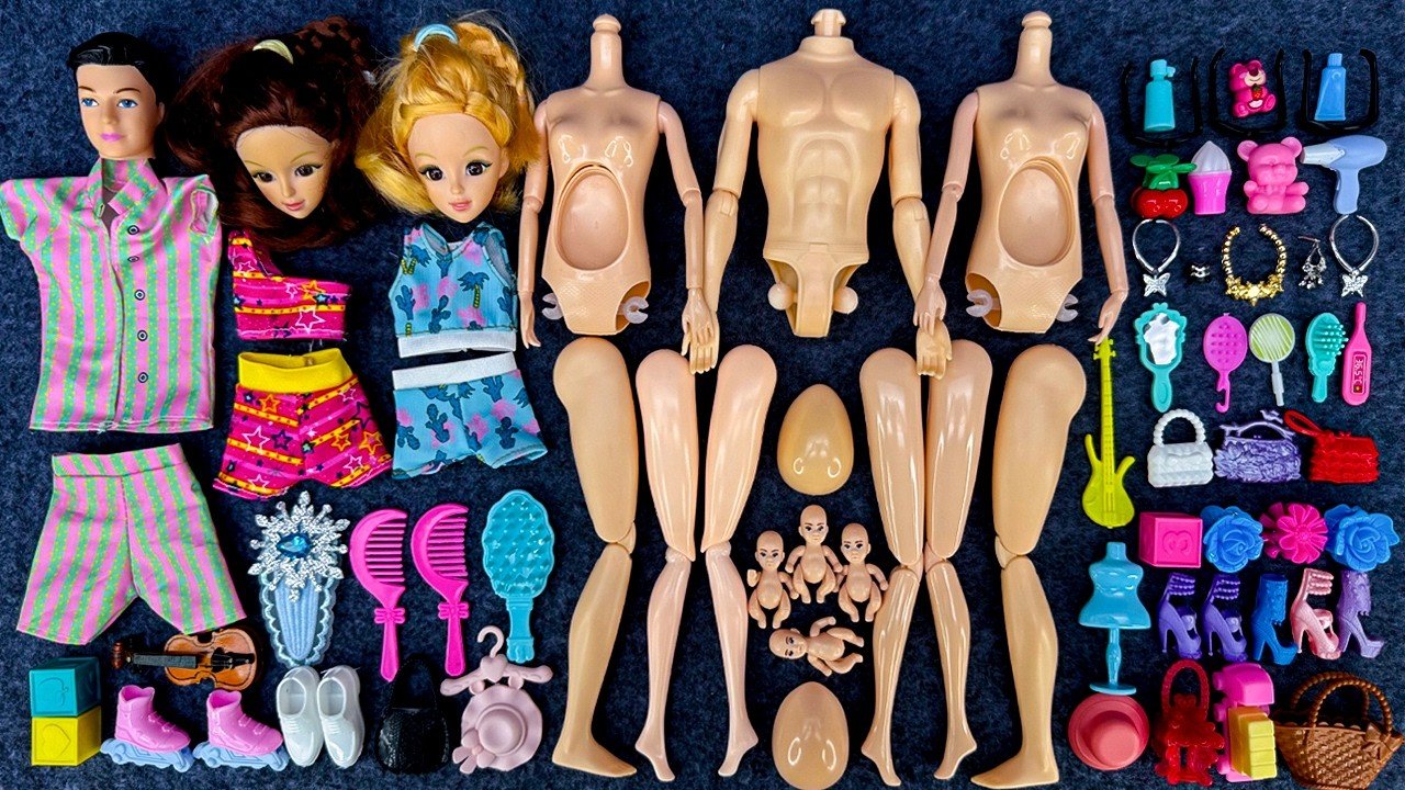 7 Minutes Satisfying With Unboxing Cute Barbie Family Playset |Doll Toys Review |ASMR