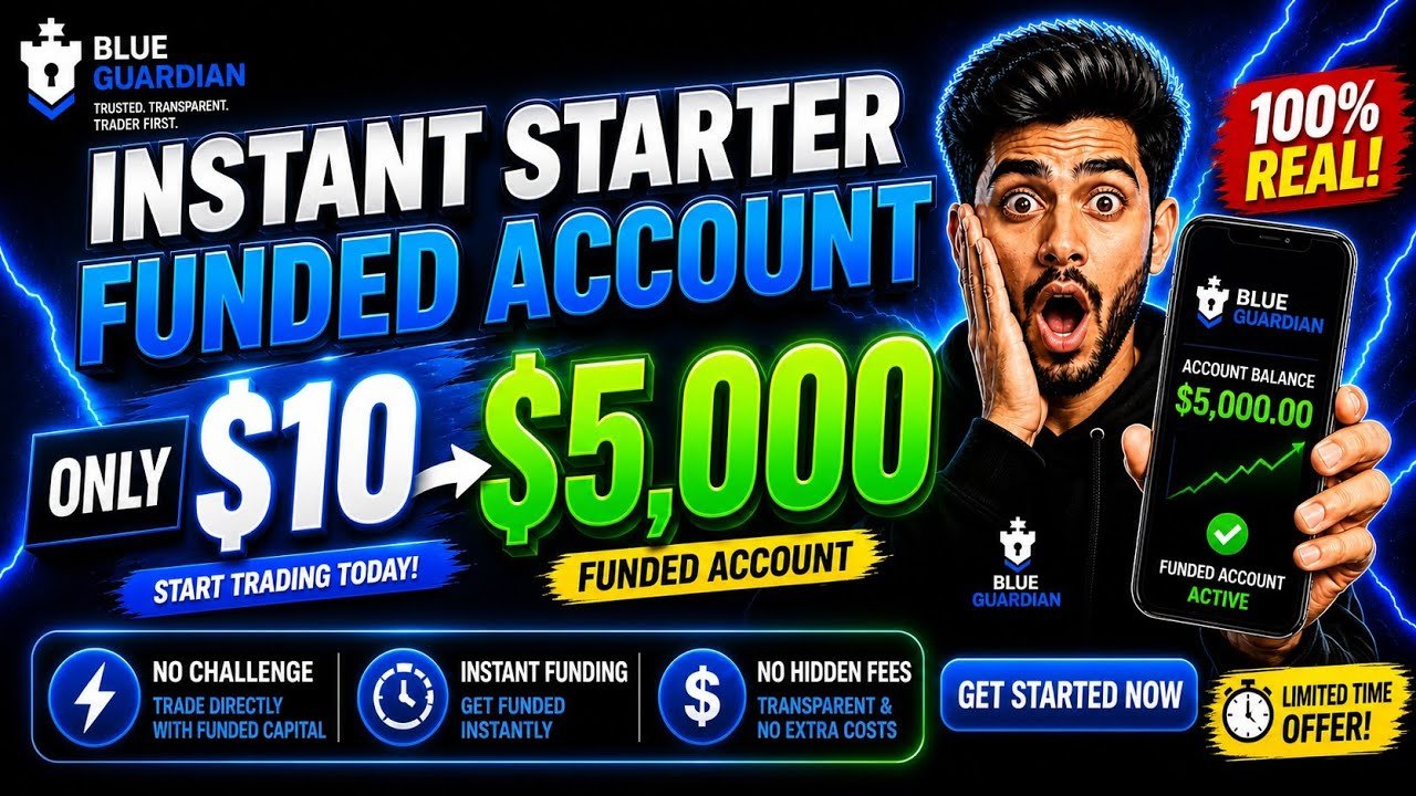 Blue Guardian Instant Starter Account 🔥 Full Review (No Challenge Funding)