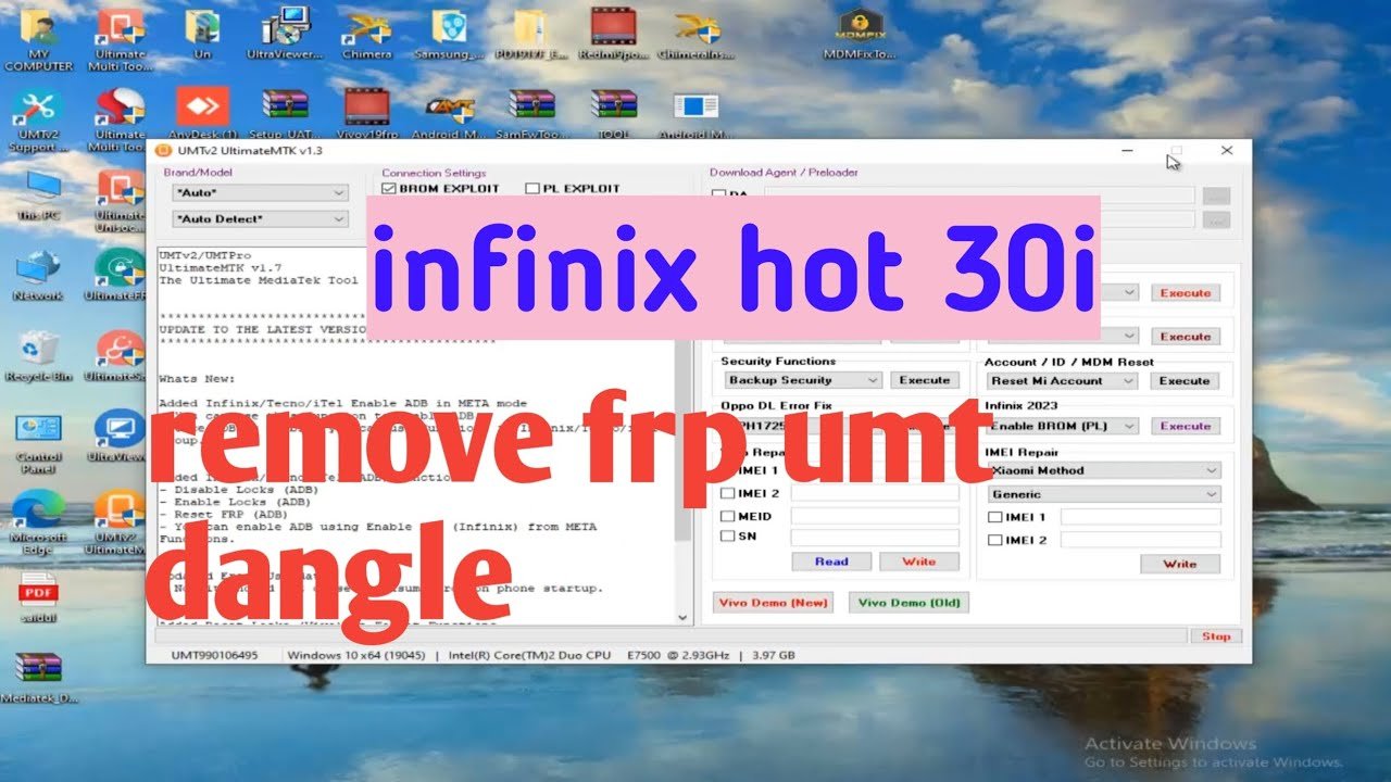 infinix hot 30i frp unlock umt dangle