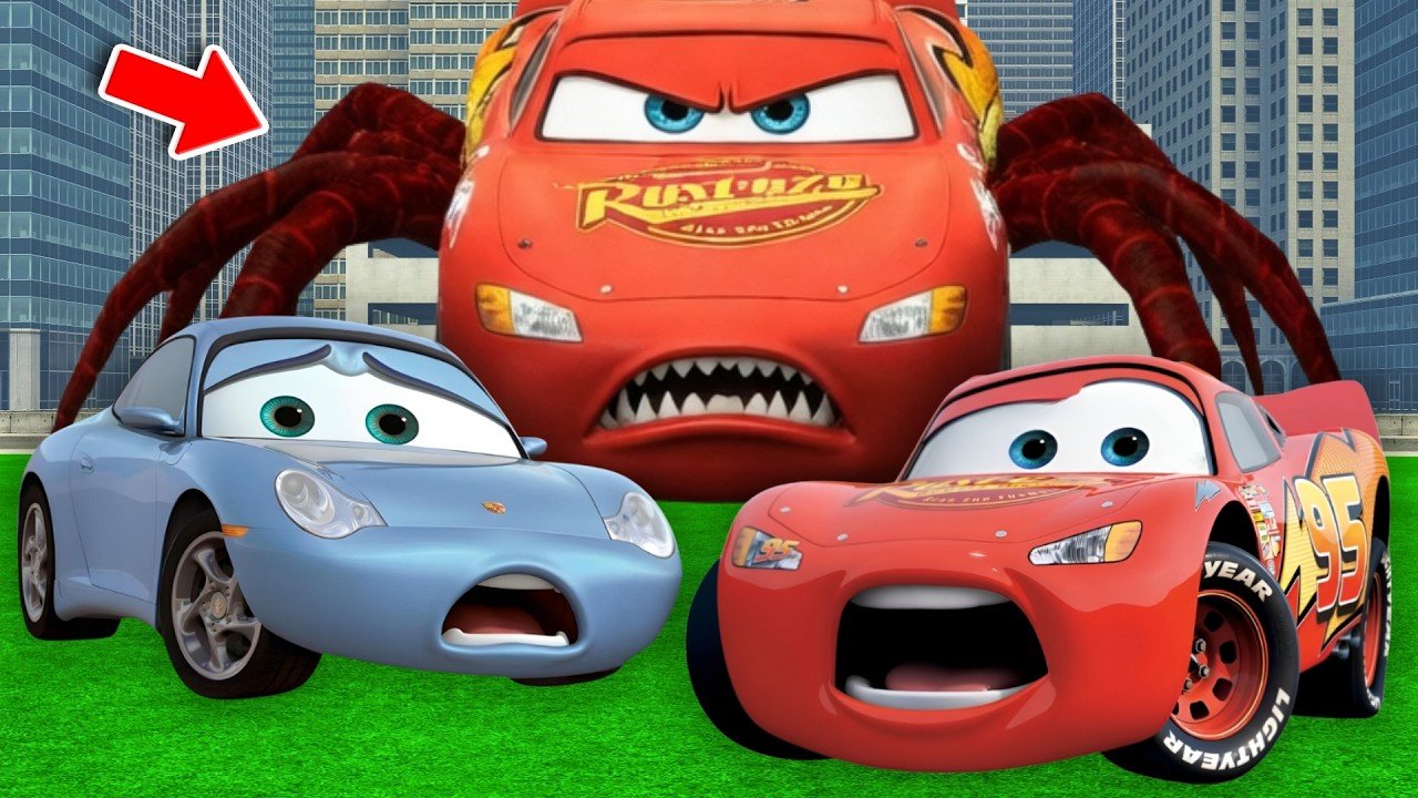 MCQUEEN CAR EATER ATTACKED LIGHTNING MCQUEEN AND SALLY CARRERA! THEY NEED TO ESCAPE! (Gmod)
