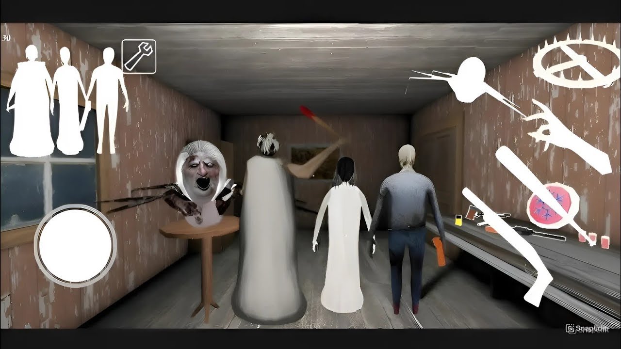 Playing as granny grandpa seldrina and spider angelina in granny 1 hack mode #granny