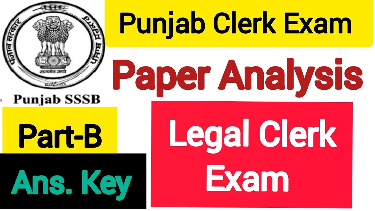 Punjab Legal Clerk Paper Analysis | Part B | Answer key 2023 | PSSSB | #legalclerk #psssb