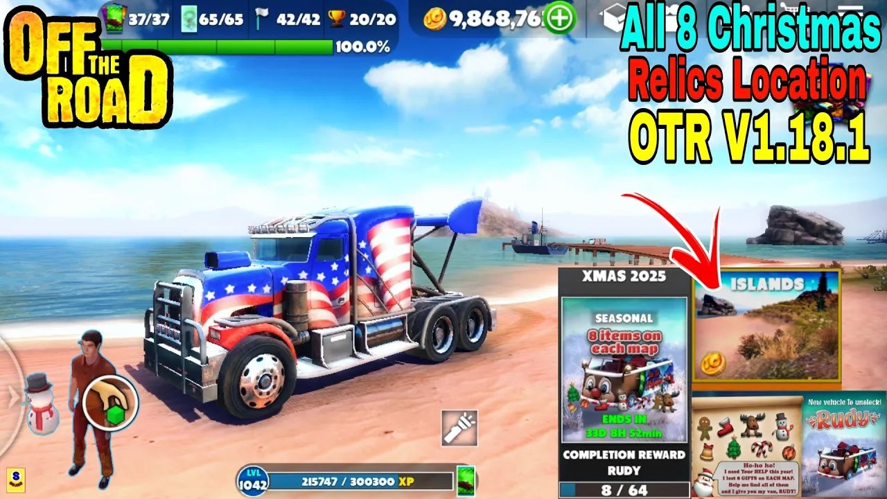 Off The Road OTR (2025 NEW UPDATE) All 8/8 Christmas Relics Location of ISLANDS Map | SuJan Gaming