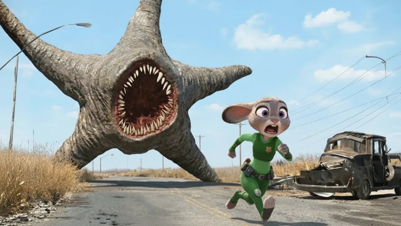 😱⭐ Judy faces an unexpected challenge with a giant starfish at the water park! 💦🐰(EP1)