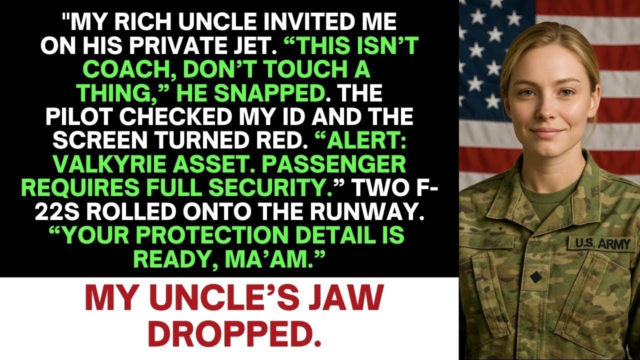 My Rich Uncle Tried Humiliating Me On His Jet—Until F-22 Raptors Showed Up For Me…