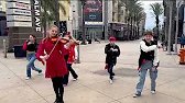 Karolina Protsenko was playing with amazing dancers at Burbank Town center