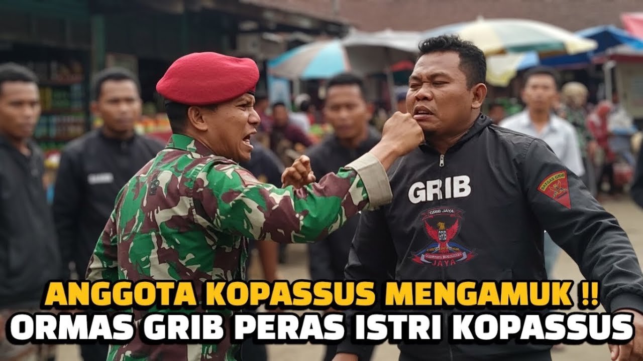 Kopassus Members Rage!!!!️ Ormas GRIB Squeezing the Wife of Kopassus Soldiers in Their Shop
