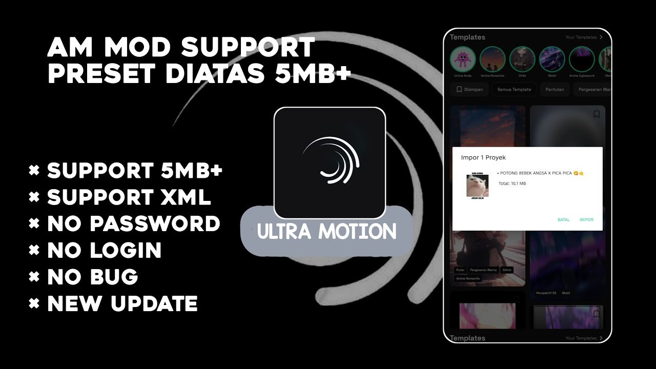 ALIGHT MOTION MOD TERBARU 2025‼️| ULTRA MOTION SUPPORT PRESET 5MB #alightmotion #mod