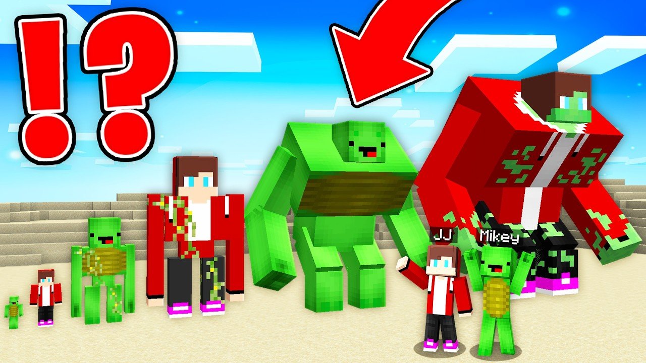 JJ And Mikey Made GIANT JJ And Mikey MOBS Battle in Minecraft Maizen