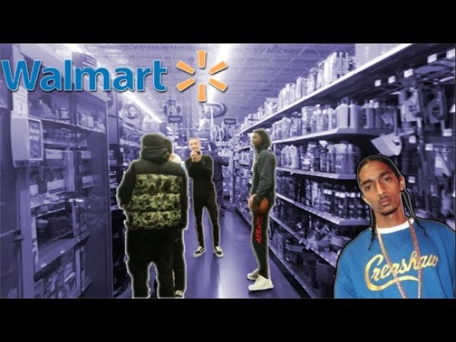 Blasting Nipsey Hussle "Racks In The Middle" In Walmart (Tribute to Nipsey Hussle)