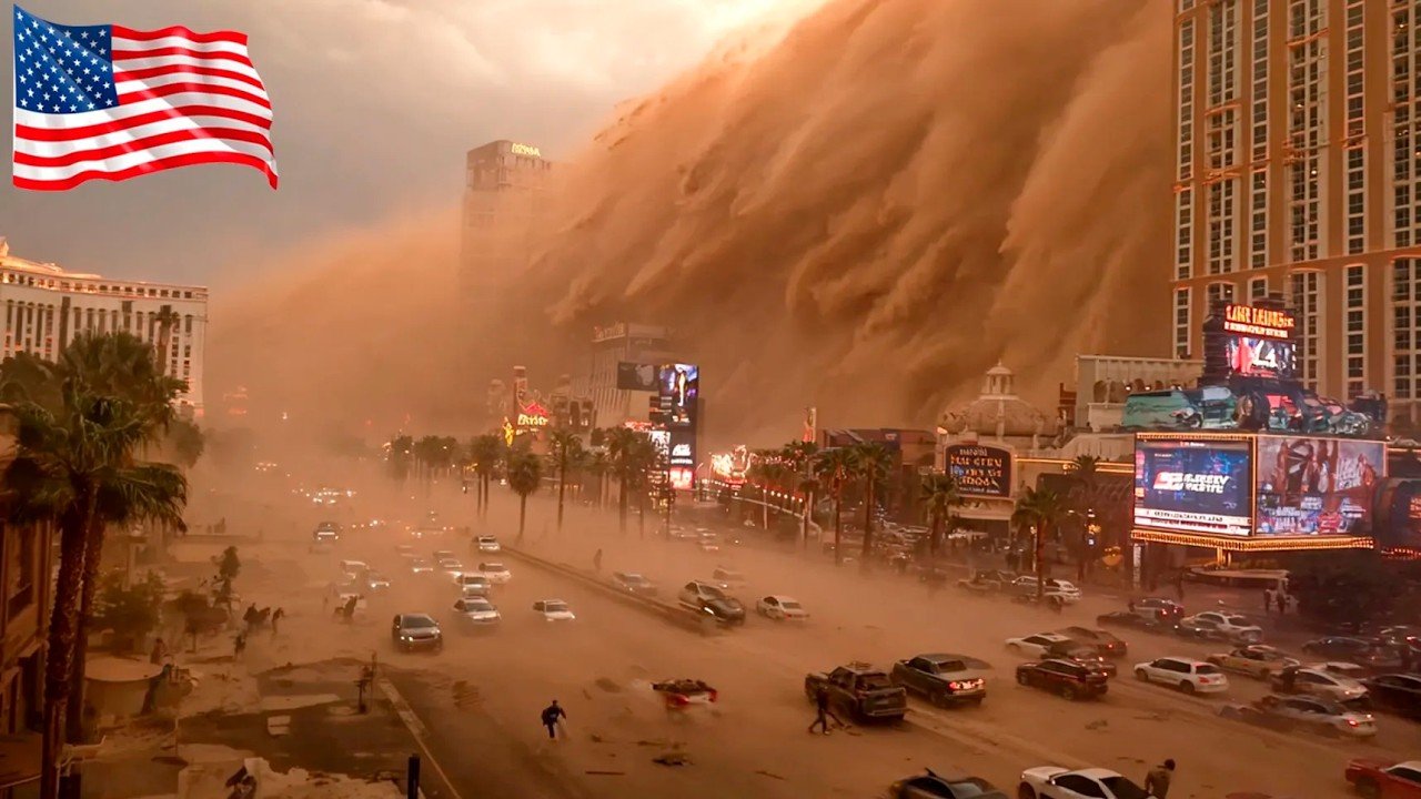 CHAOS in Las Vegas! Terrifying Dust Storm Flips Cars & Rips Off Roofs