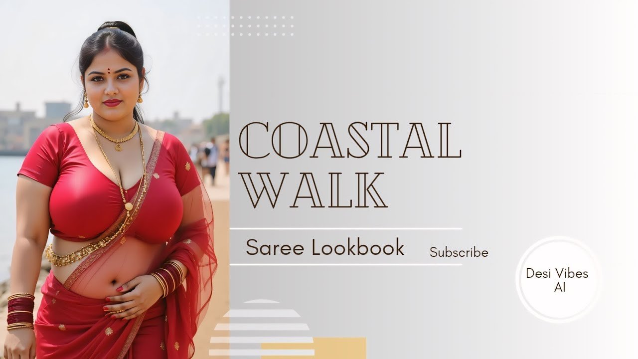Beach Walk Saree Lookbook | Coastal Style Visuals | Desi Vibes AI