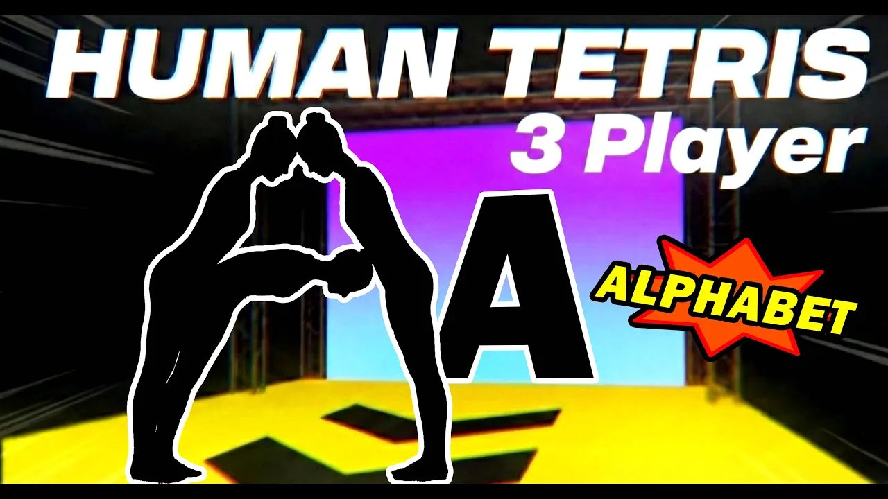 HUMAN TETRIS HARD LEVEL | Immersive Interactive Warm Up with ALPHABET #1 | 3 PLAYER