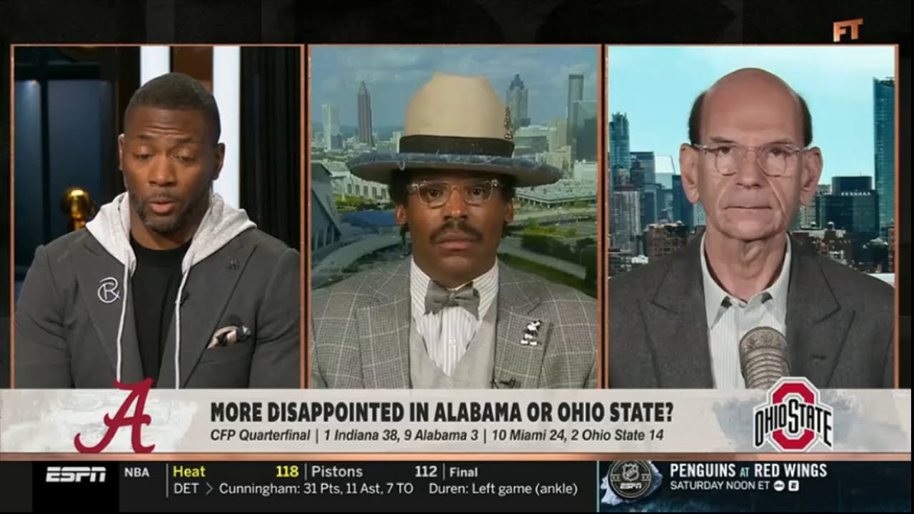 FIRST TAKE | Paul Finebaum tells Cam Newton: Alabama’s Collapse Raises More Concern Than Ohio State