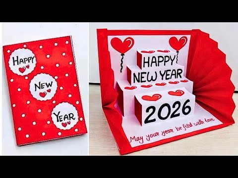 DIY- Happy New Year Greeting Card 2026 | How To Make New Year Greeting Card | New Year Card Making