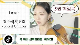 [Suzuki Violin vol.5] 협주곡 사단조 배우기/5권에서 꼭 배워야 할 그 곡.