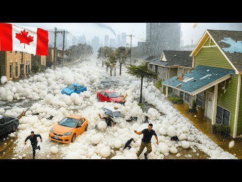 CHAOS in Canada! Giant Hailstorm Destroy Cities, Flooding Swept Away Homes in Manitoba Regina