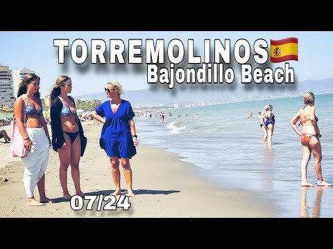 TORREMOLINOS SPAIN BEACHWALK in July 2024 [BAJONDILLO BEACH] Best Beaches in Costa del Sol🌞 [4K]