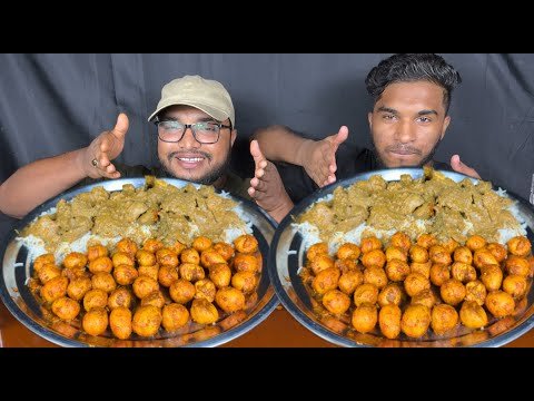 Spicy Chicken Liver curry and lots of egg with rice eating challenge, eating challenge