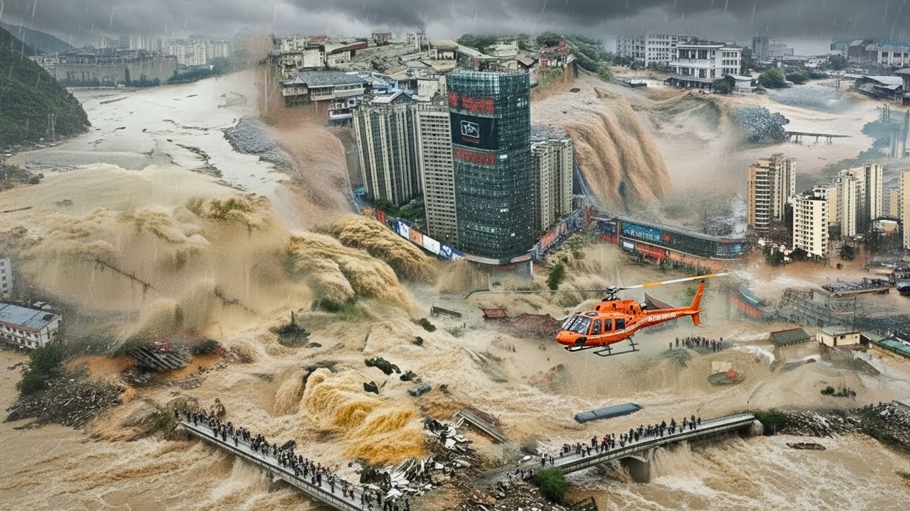 China en Emergencia:Shenshi Vive su Peor Inundación - Calles, Campos y Carreteras Devastados