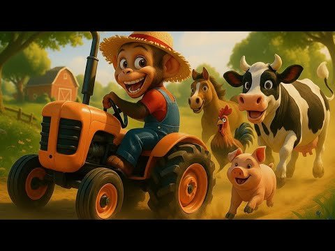 Little Farmer Monkey Fishes And Raises Rabbits On The Farm | Monkey 4 Kids