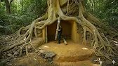 Man Building Structure Under Massive Tree Roots" Start to Finish