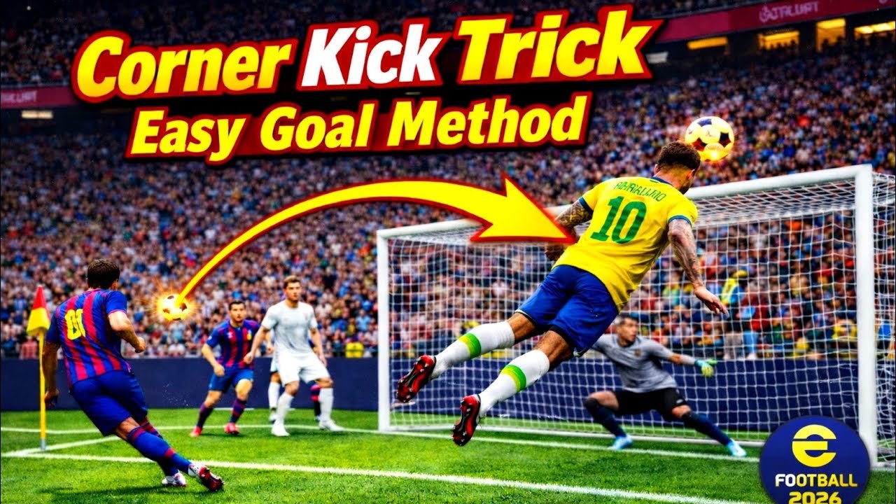 99% Goal Corner Kick Trick 🔥 | eFootball 2026 Easy Method Bangla Tutorial