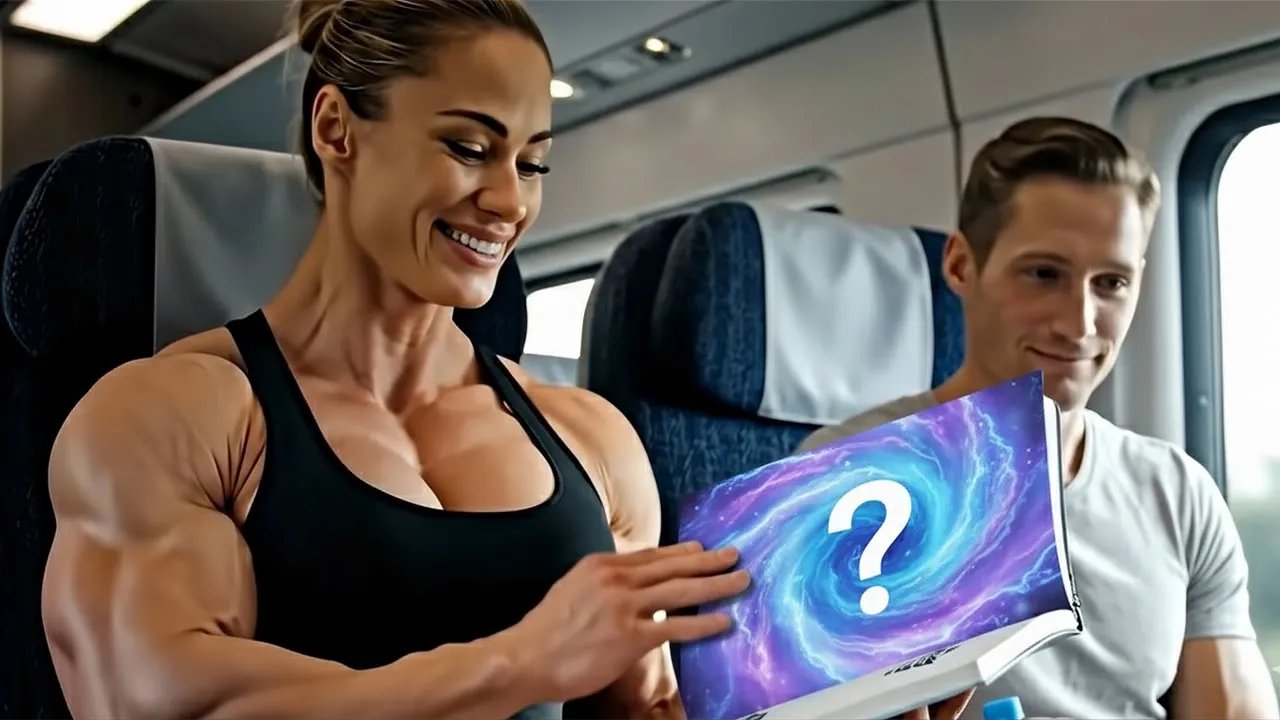 [MINI STORY] AI Female Bodybuilder's Train Encounter 🚆 | The Secret That Made Her Smile