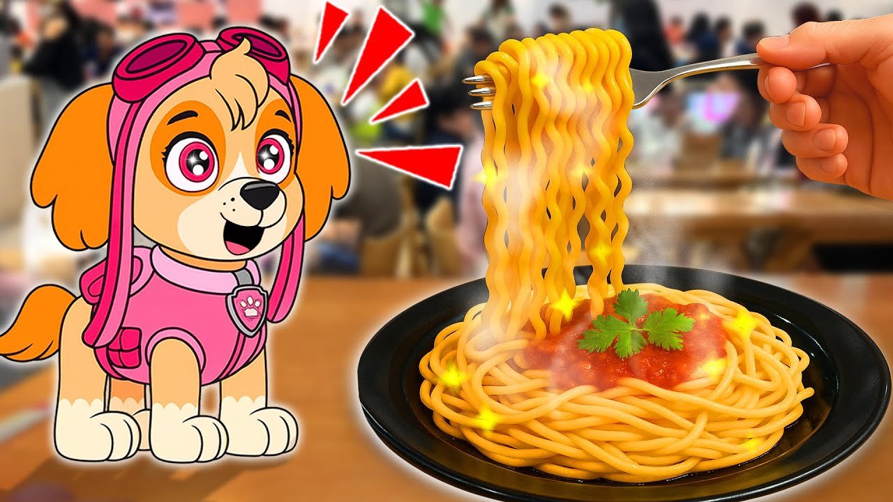 OMG! Poor SKYE Dirty Cleaning and Eat Noodles 🍔🍟 - Paw Patrol in Real Life | 2D Cartoon