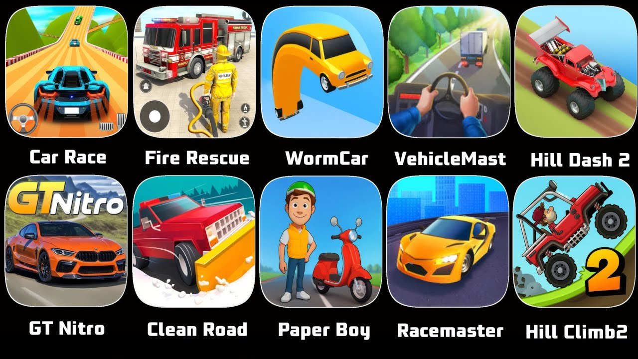 Fire Rescue Simulator 3D 2026 - VehicleMaster,Racemaster,GT Nitro,Hill Climb 2,Paper Boy,Car Race