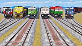 6 TRAINS RUNNING ON BIG CURVED BUMPY RAILROAD TRACKS | BeamNG.Drive | Train Simulator