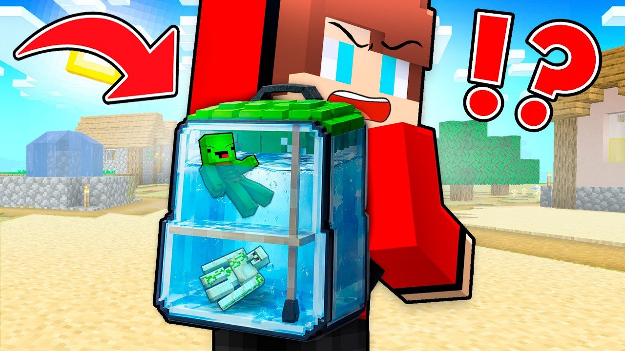 JJ And Mikey Made a TINY POOL inside BACKPACK in Minecraft Maizen