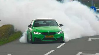 Modified Cars leaving German Carshow, BURNOUTS! 1200HP Turbo S, G-Power M3, BRABUS 800, 1000HP M5F90