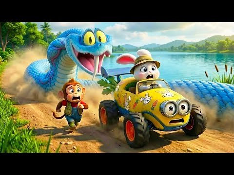 Monkey Funny | Caring Monkey and Bunny Help a Lost Kitten | Monkey Cartoon