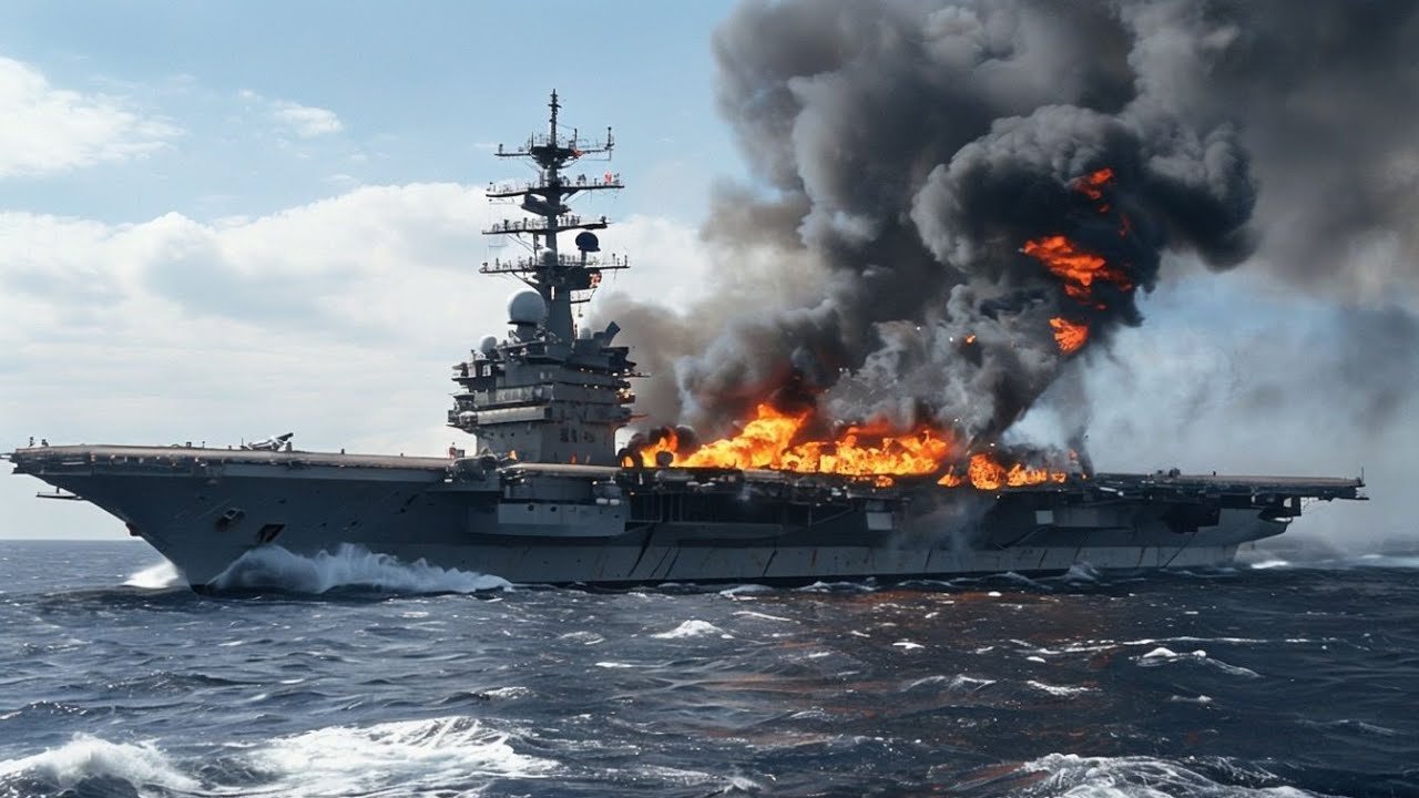 1 minute ago! US aircraft carrier was destroyed by the Russian Air Force in the Black Sea