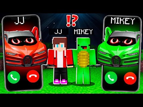 JJ BUGATTI VEYRON MONSTER vs Mikey BUGATTI VEYRON CALLING to JJ and MIKEY at 3am ! Minecraft Maizen