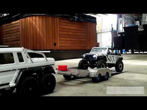 Loading a Jeep onto a custom tandem trailer #...