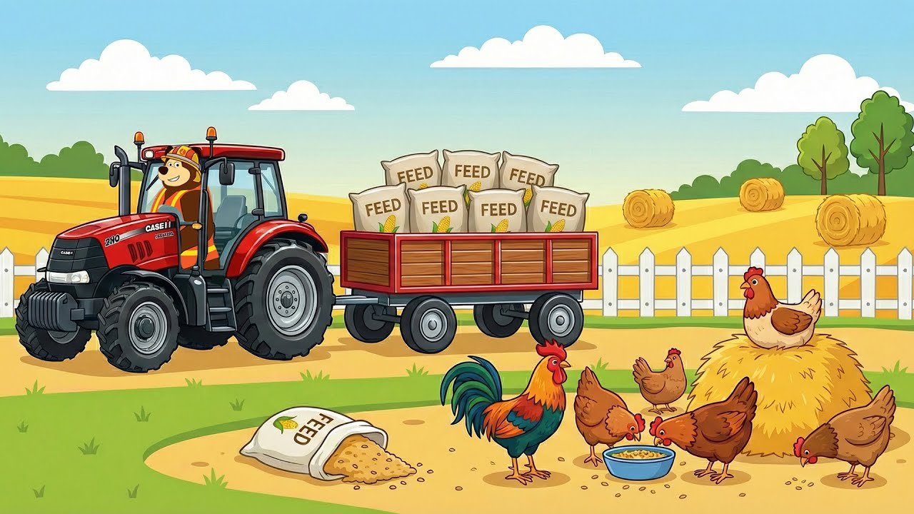 HUNGRY Chickens! 🐔🌽 MEGA Corn Harvest & Feeding Mission! | Tractor Feeding Chickens | Realistic Farm